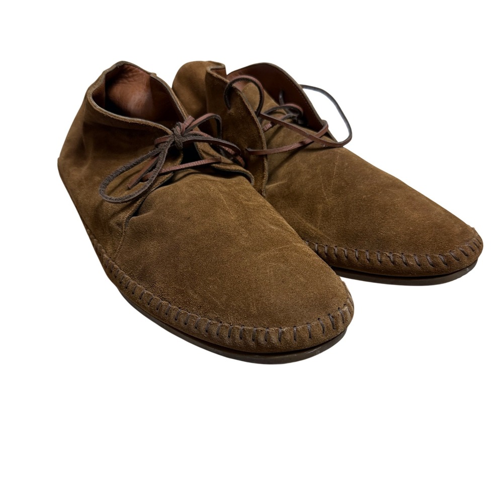 Tomas Maier Chukka Boots Mens 13 Brown Suede Moccasin Toe Made in Italy Desert